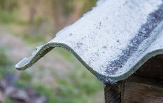 Closeup of asbestos roofing panel